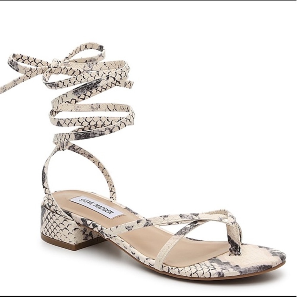 STEVE MADDEN RYEE SNAKESKIN LACE UP SANDAL!!